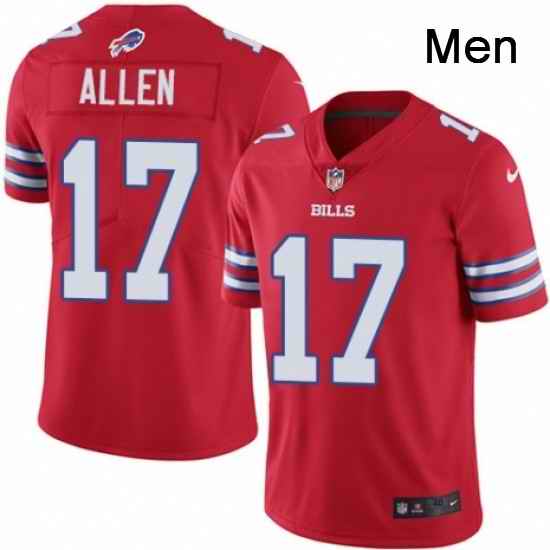 Mens Nike Buffalo Bills 17 Josh Allen Limited Red Rush Vapor Untouchable NFL Jersey
